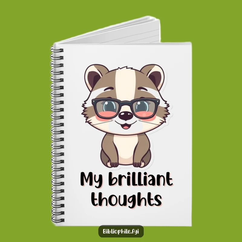 Funny Badger Reading Glasses Notebook - Journal Your Thoughts in Style