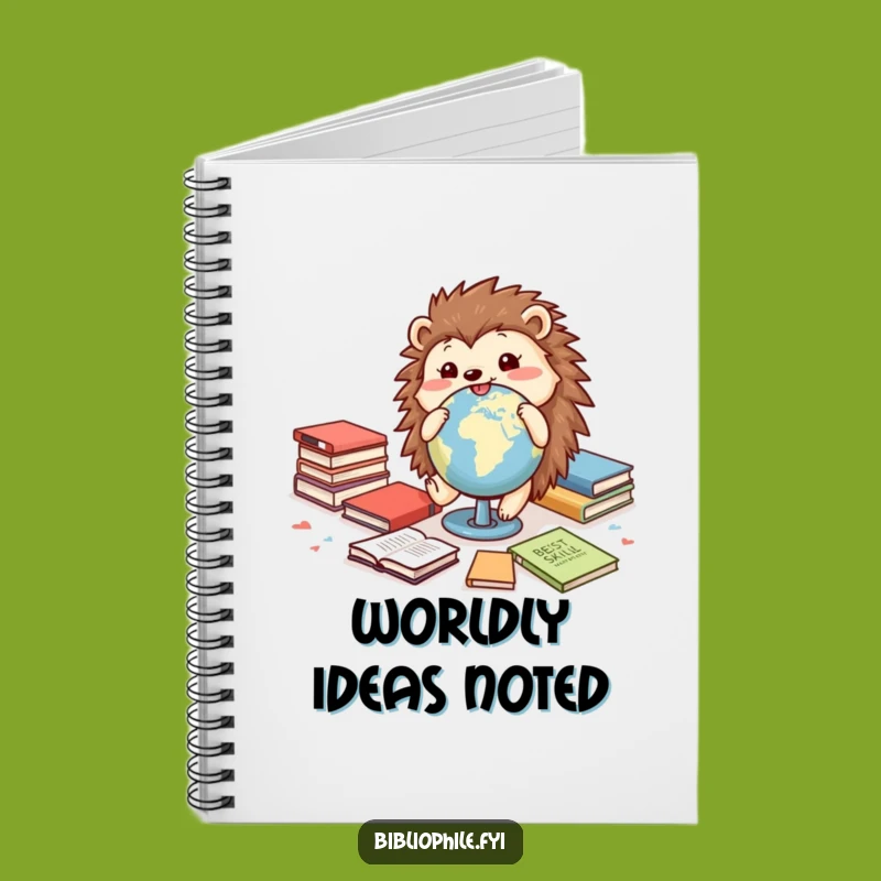 Funny Hedgehog Notebook: Globe Roller Journal, Capture Adventures with Cheerful Hedgehog Art