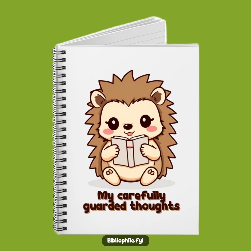 Funny Hedgehog Book Care Notebook: Jot Down Thoughts with Gentle Precision