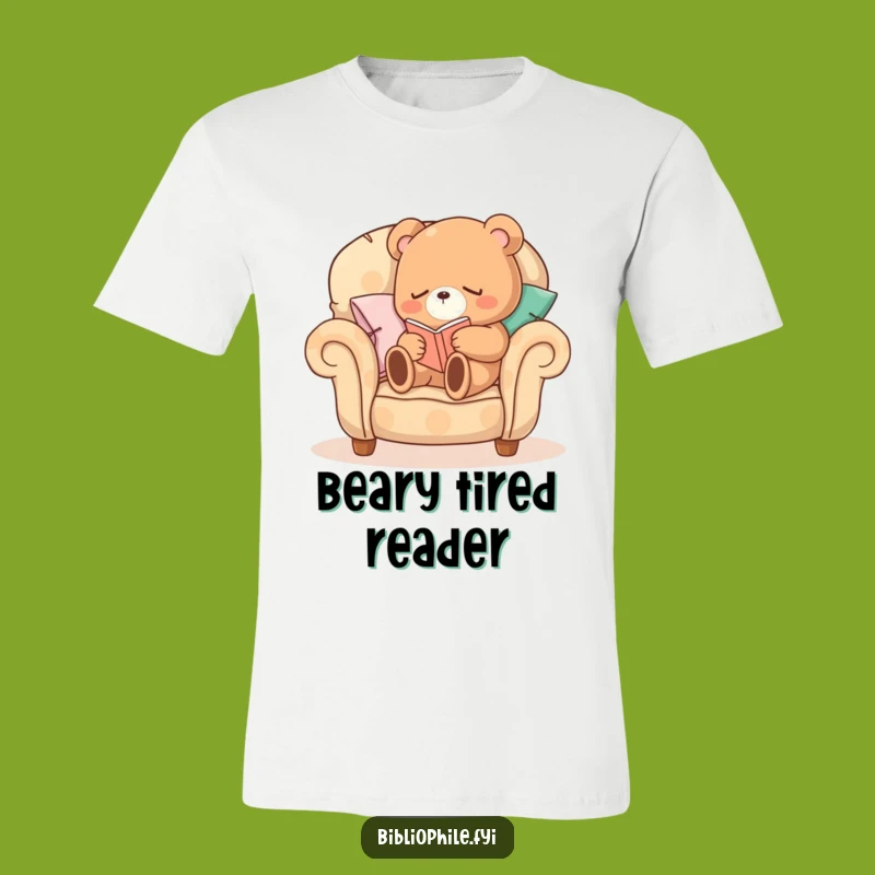 Funny Sleepy Bear Shirt: Cozy Bear Reading Tee, Hilarious Relaxed Gift