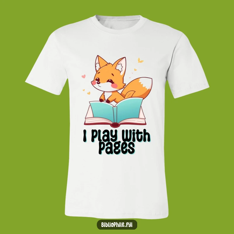 Funny Fox Shirt: Playful Fox Chasing Bookmark Tee, Hilarious Reader Gift