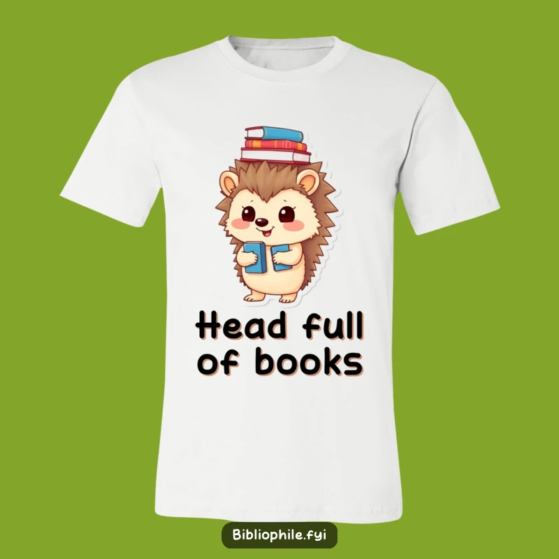 Funny Hedgehog Book Lover T-Shirt, a Humorous Tee for Brainy Readers