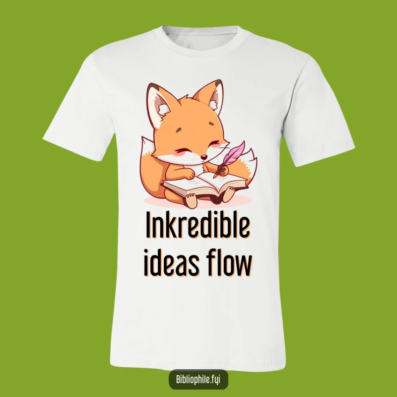 Funny Kawaii Fox Writing T-Shirt: Hilarious Journaling Apparel