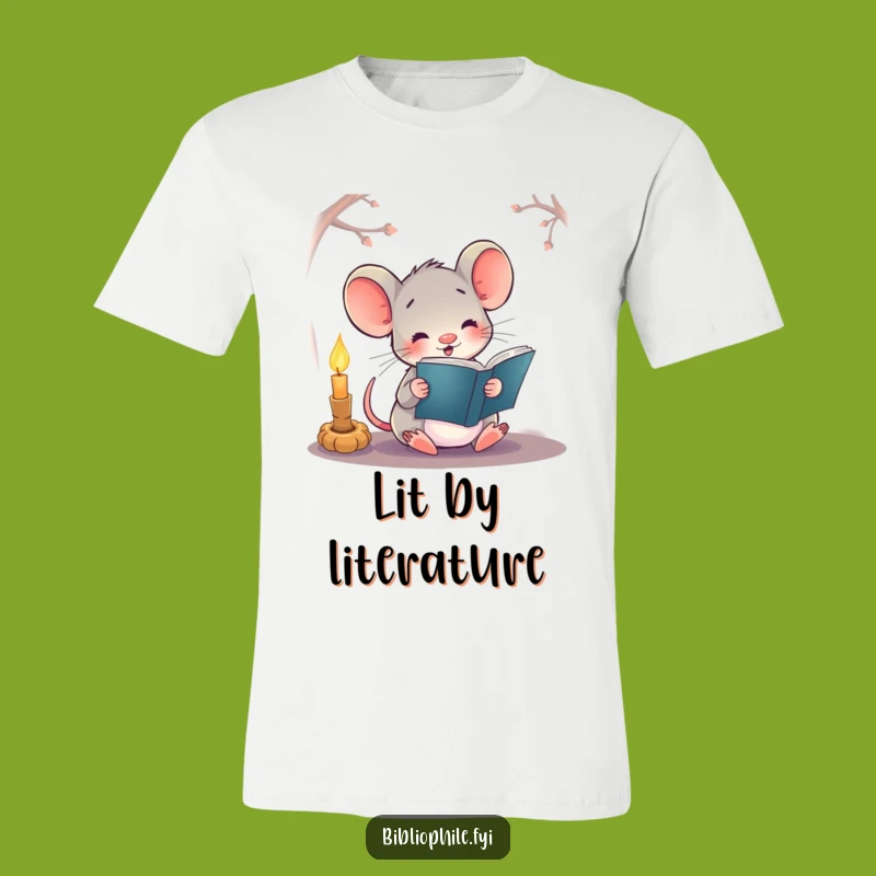 Funny Mouse Candlelight Reader T-Shirt, a Humorous Tee for Cozy Nights