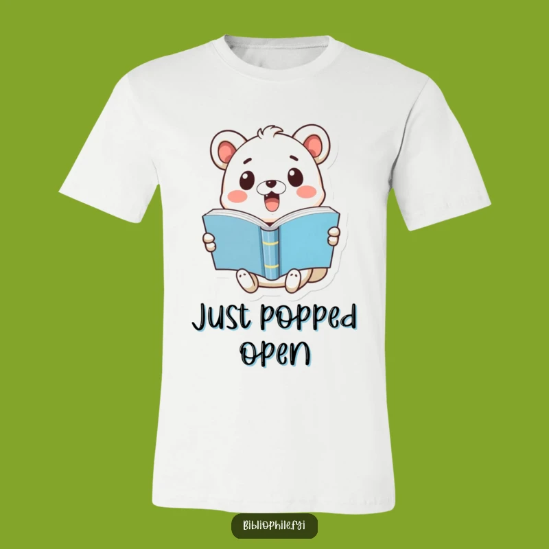 Funny Shocked Reader T-Shirt: Cute Animal's Pop-Open Book Surprise Gift