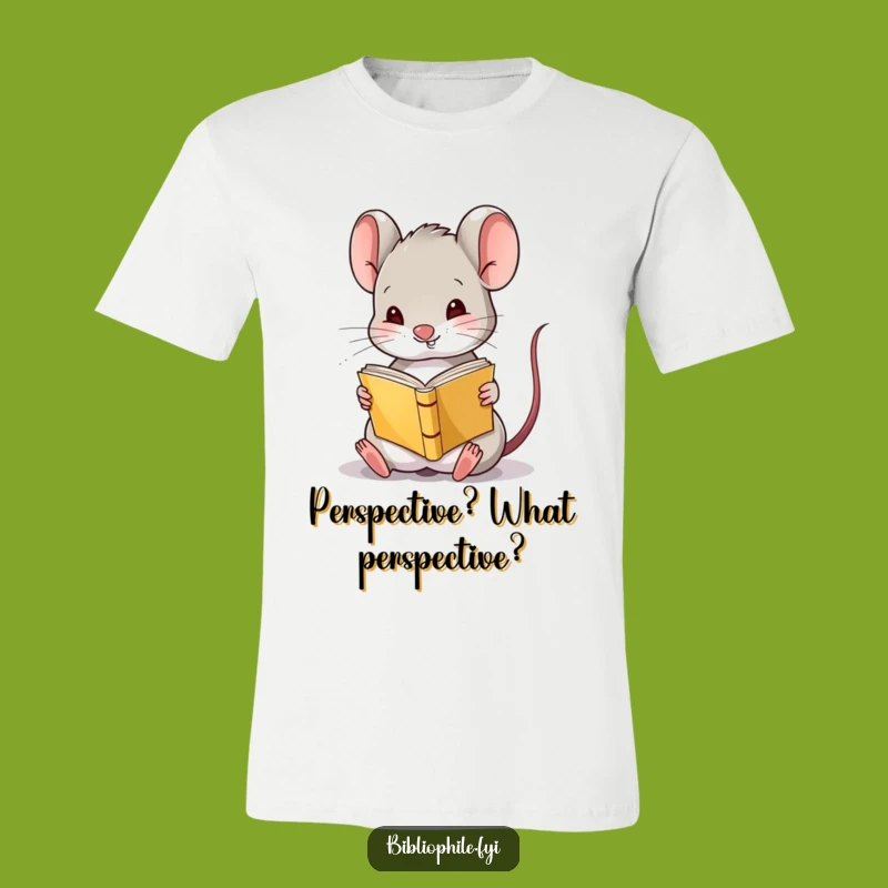 Funny Upside Down Mouse Reading T-Shirt: Whimsical Apparel for Book Enthusiasts