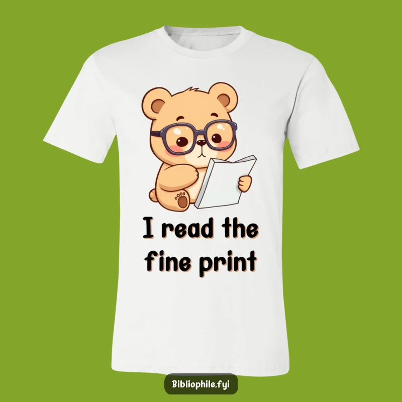 Funny Bear Scholar T-Shirt: Focused Reader Tee, Ideal Funny Gift