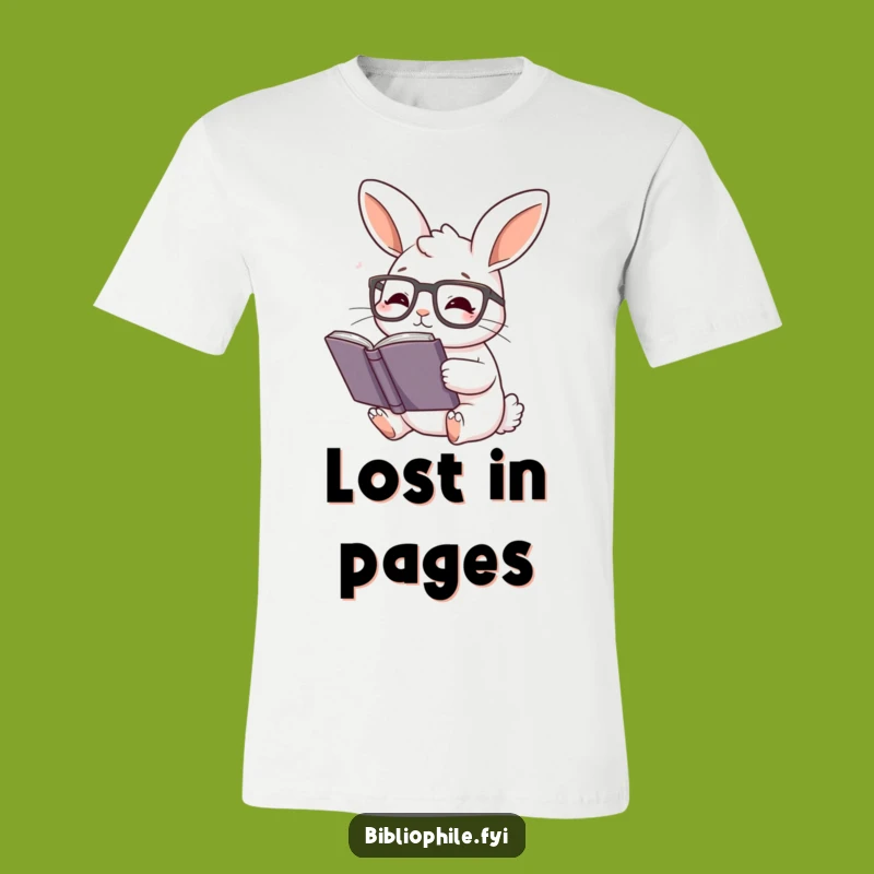 Funny Rabbit Reading Glasses T-Shirt: Cozy Tee for Book Lovers and Story Enthusiasts