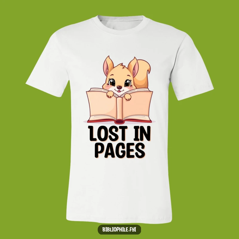 Funny Squirrel Reader T-Shirt: Curious Squirrel Book Peek, Hilarious Tee for Book Lovers, Funny Gift