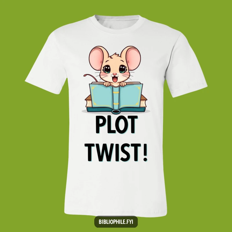 Funny Mouse Book Cover T-Shirt - Quirky Apparel for Bookworm Fun