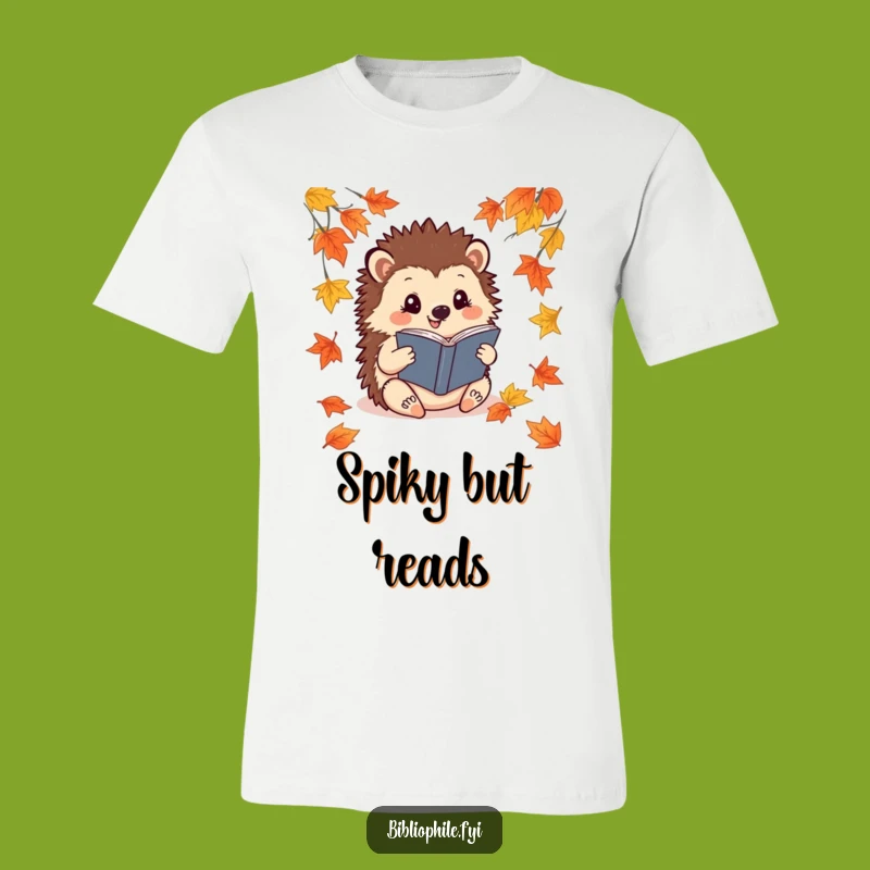 Funny Hedgehog Autumn T-Shirt: Cozy Reader Tee, Ideal Funny Gift