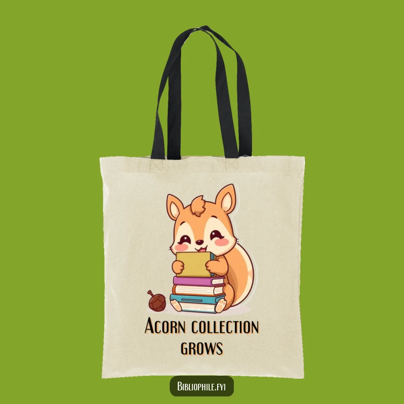Funny Kawaii Squirrel Tote Bag - Carry Your Literary Treasures Hilariously