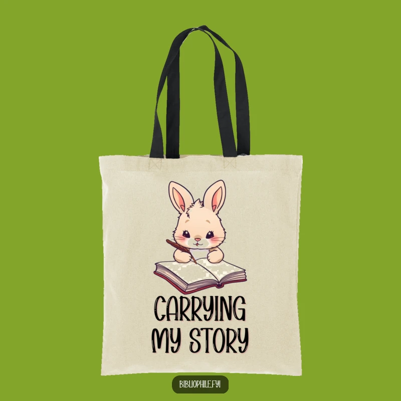 Funny Rabbit Quill Tote Bag: Carry Your Stories and Your Style