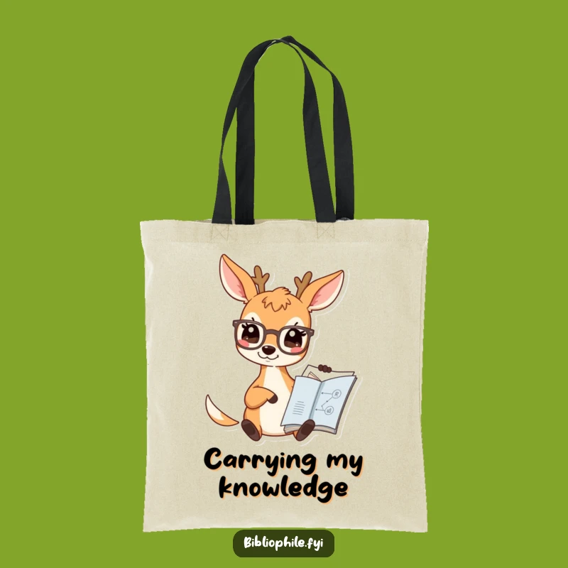 Funny Deer Scholar Tote Bag: Carry Your Knowledge with Style
