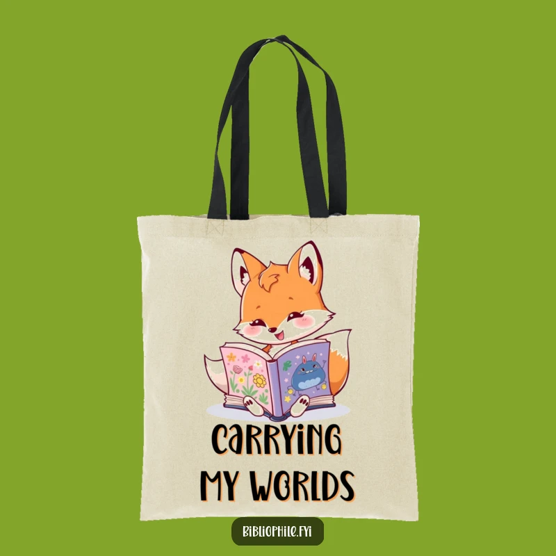 Funny Fox Book Lover Tote Bag: Carry Your Stories with Whimsical Style