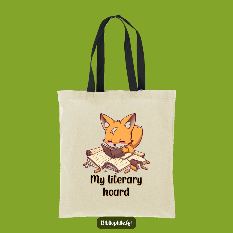 Funny Fox Researcher Tote Bag: Playful Fox Manuscript Art, Practical Funny Gift for Historians