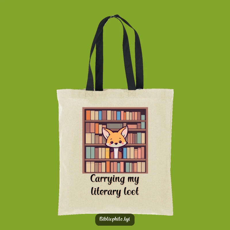 Funny Fox Tote Bag: Curious Bookworm Carry-All, Practical Funny Gift