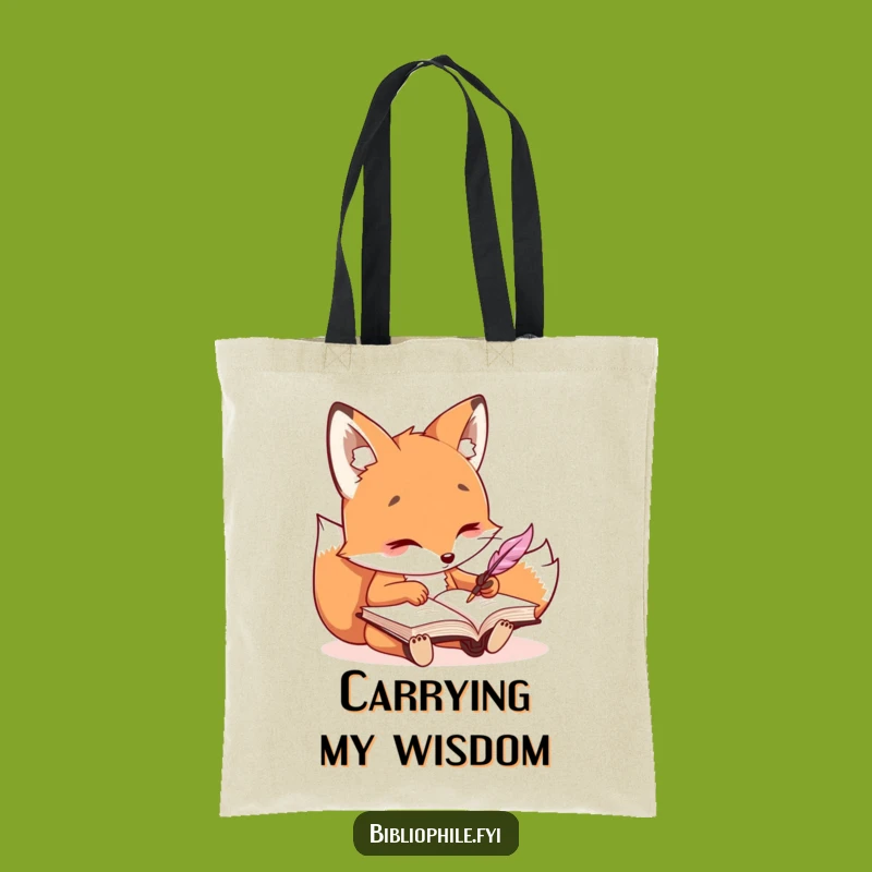 Funny Kawaii Fox Journal Tote Bag: Carry Your Ideas in Style