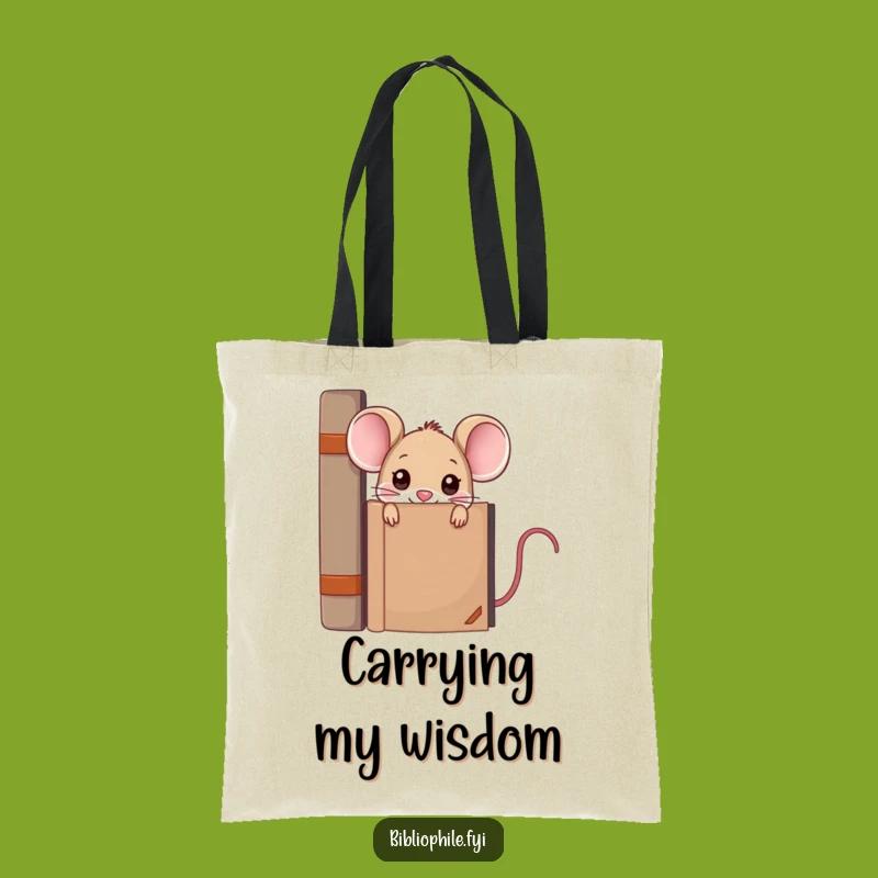 Funny Kawaii Mouse Tote Bag - Carry Knowledge with a Secret Smile