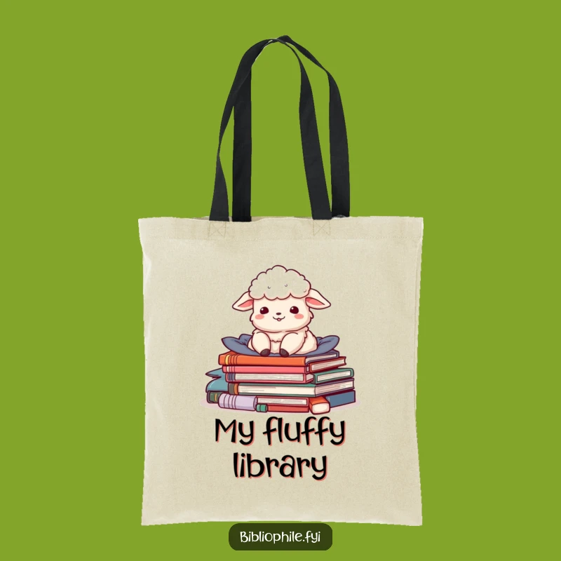 Funny Sheep Story Pile Tote Bag - Carry Your Books in Comfort