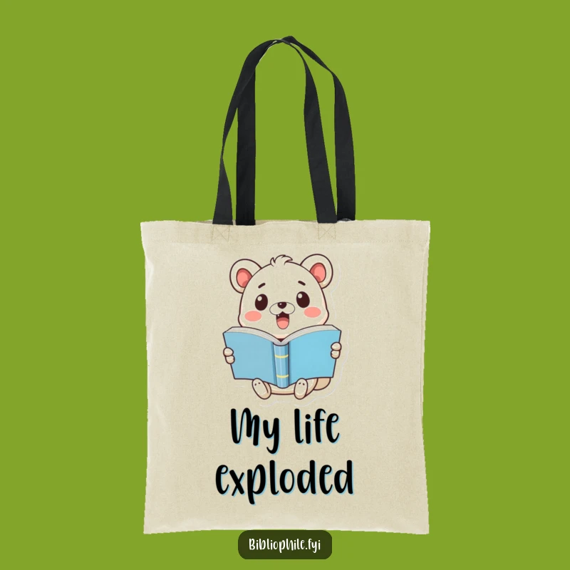 Funny Surprise Tote Bag: Cute Animal Pop-Open Book Reader Gift
