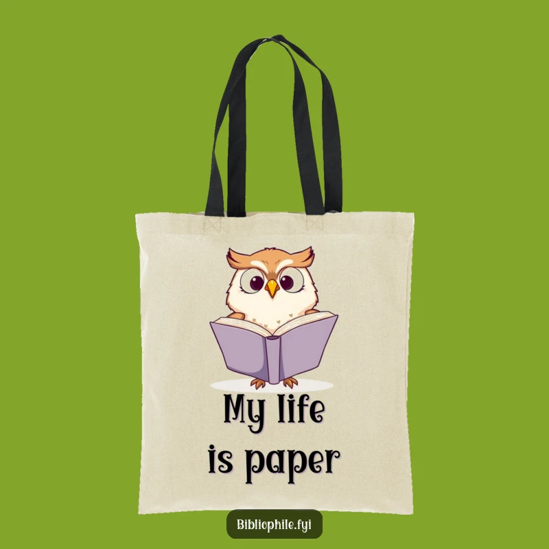 Funny Owl Book Lover Tote Bag - Enthusiastic Reader Carryall