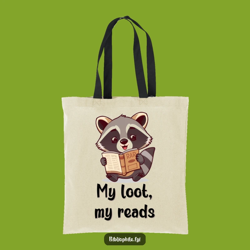 Funny Raccoon Rare Book Tote Bag: Carry Your Finds with Excitement