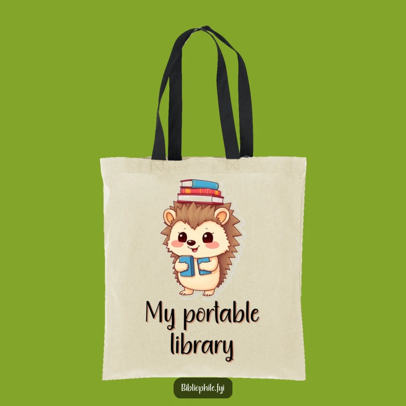Funny Hedgehog Tote Bag, a Hilarious Accessory for Bookworms on the Move