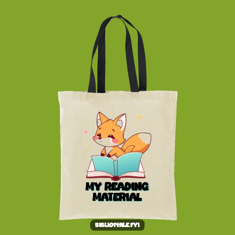 Funny Fox Tote Bag: Playful Fox Bookmark Canvas Bag, Hilarious Reader Gift